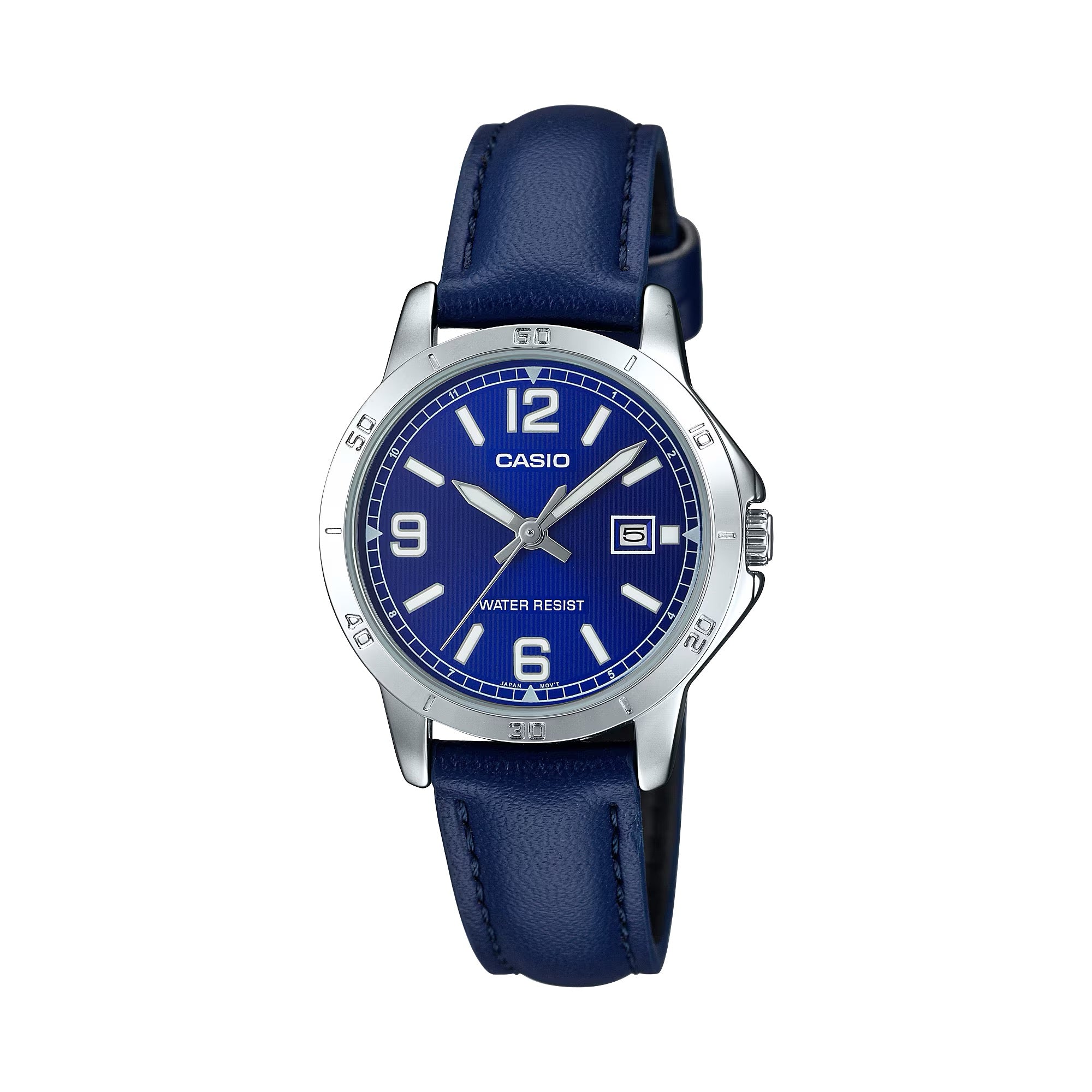Casio Women Blue Dial Analog Watch with Blue Leather Strap - LTP-V004L-2B
