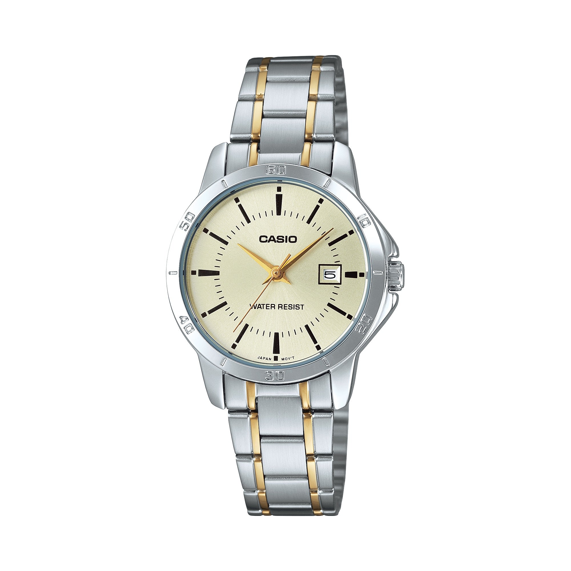 Casio Women Two-Tone Gold Silver Dial Analog Watch - LTP-V004SG-9AUDF