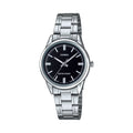 Casio Women Silver Stainless Steel Watch with Black Dial - LTP-V005D-1AUDF