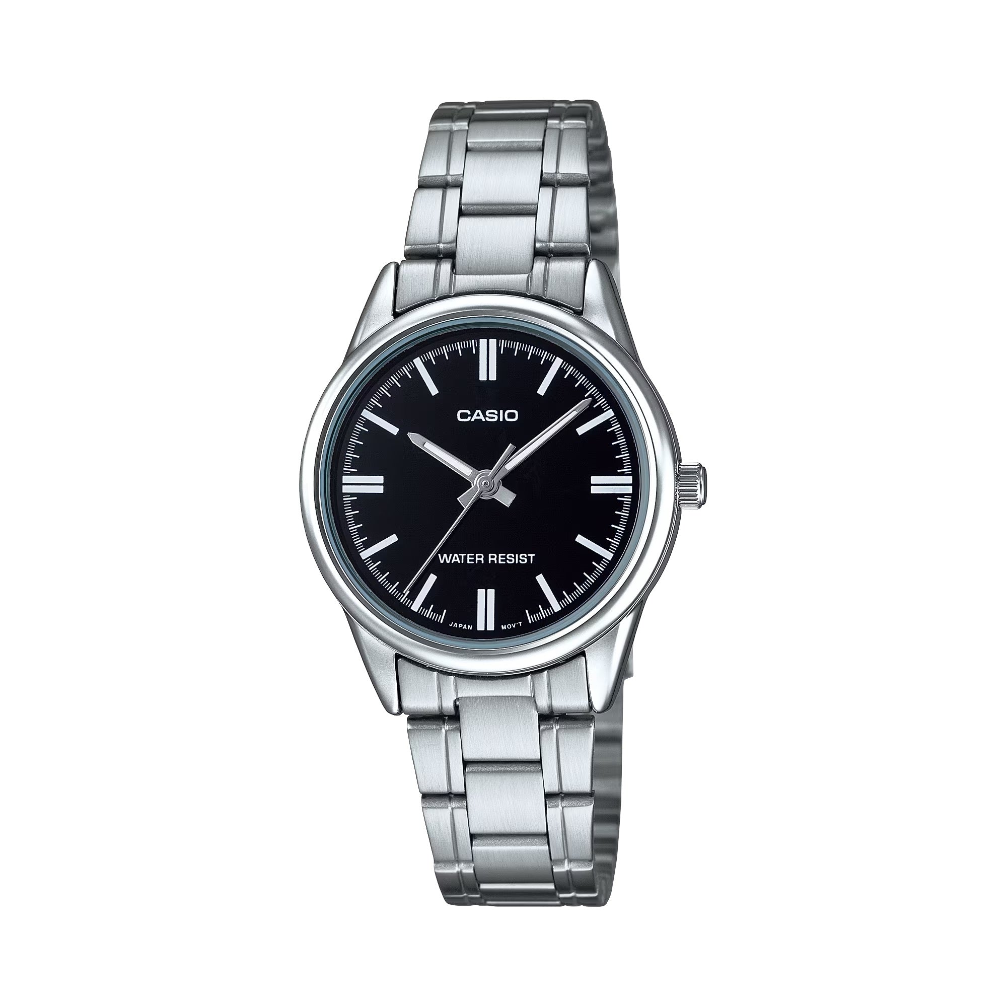 Casio Women Silver Stainless Steel Watch with Black Dial - LTP-V005D-1AUDF