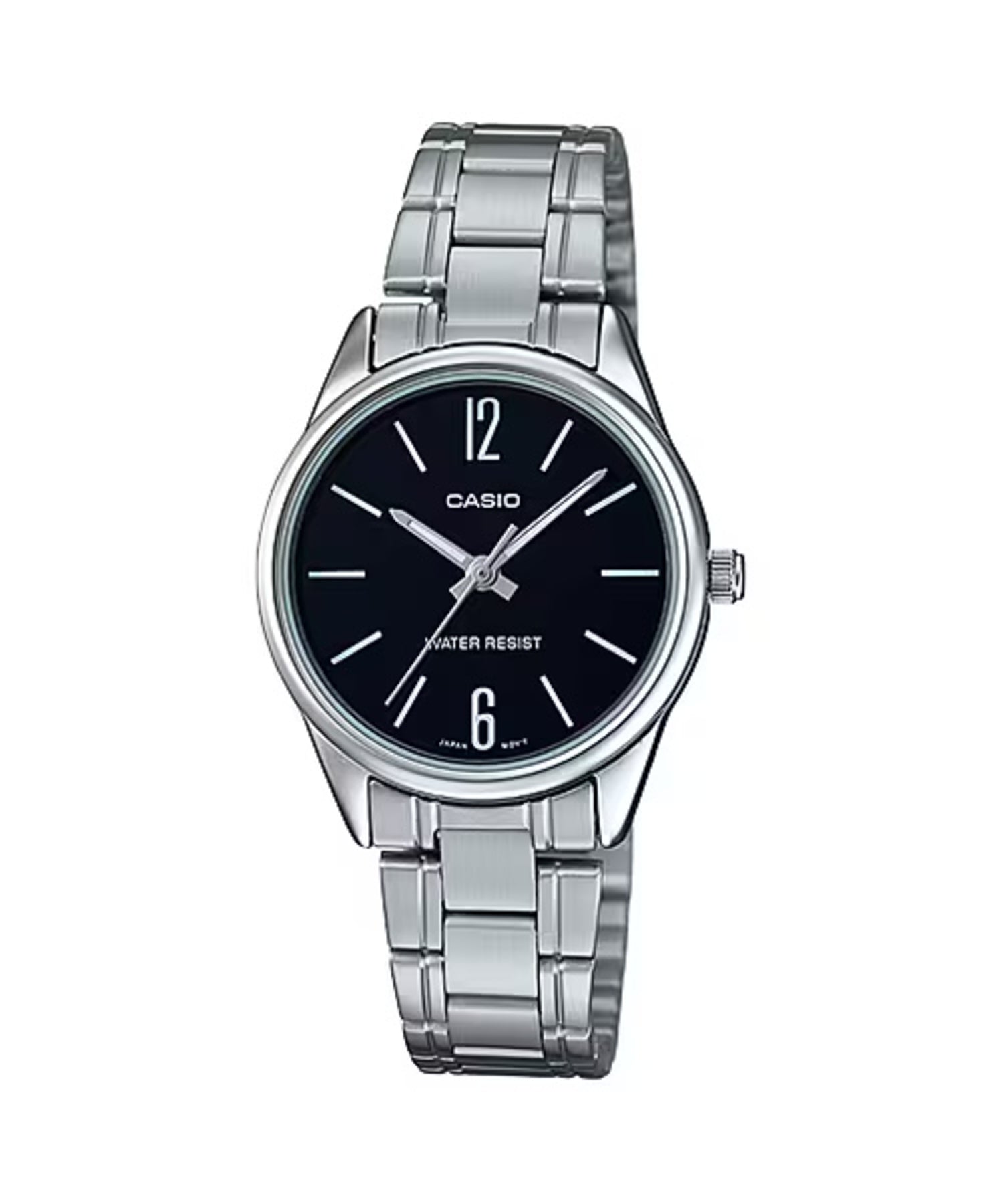 Casio Women Silver Stainless Steel Watch with Black Dial - LTP-V005D-1BUDF