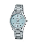 Casio Women Silver Stainless Steel Watch with Light Blue Dial - LTP-V005D-2BUDF