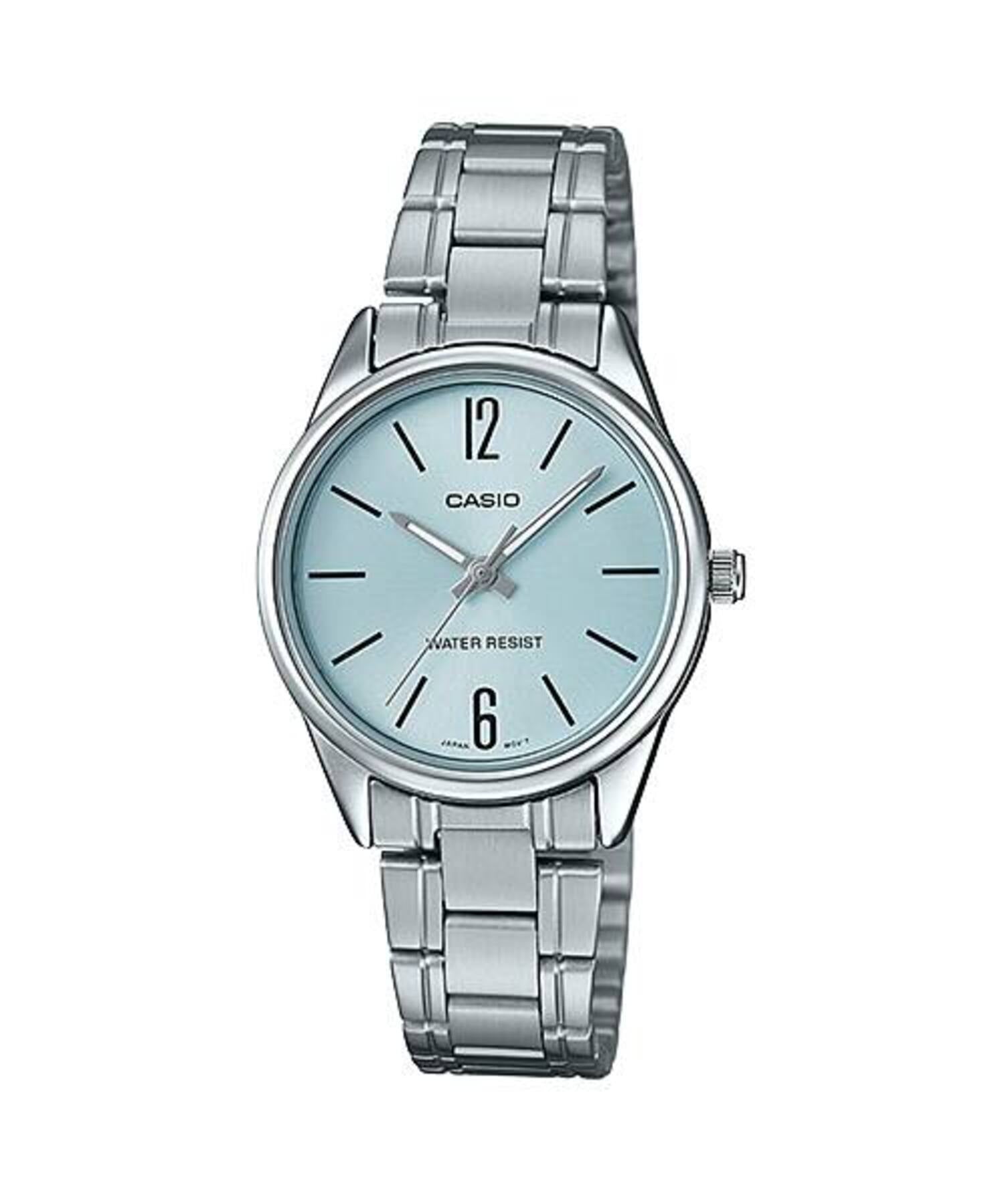 Casio Women Silver Stainless Steel Watch with Light Blue Dial - LTP-V005D-2BUDF