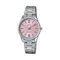 Casio Women Pink Dial Analog Watch with Stainless Steel Bracelet - LTP-V005D-4BUDF