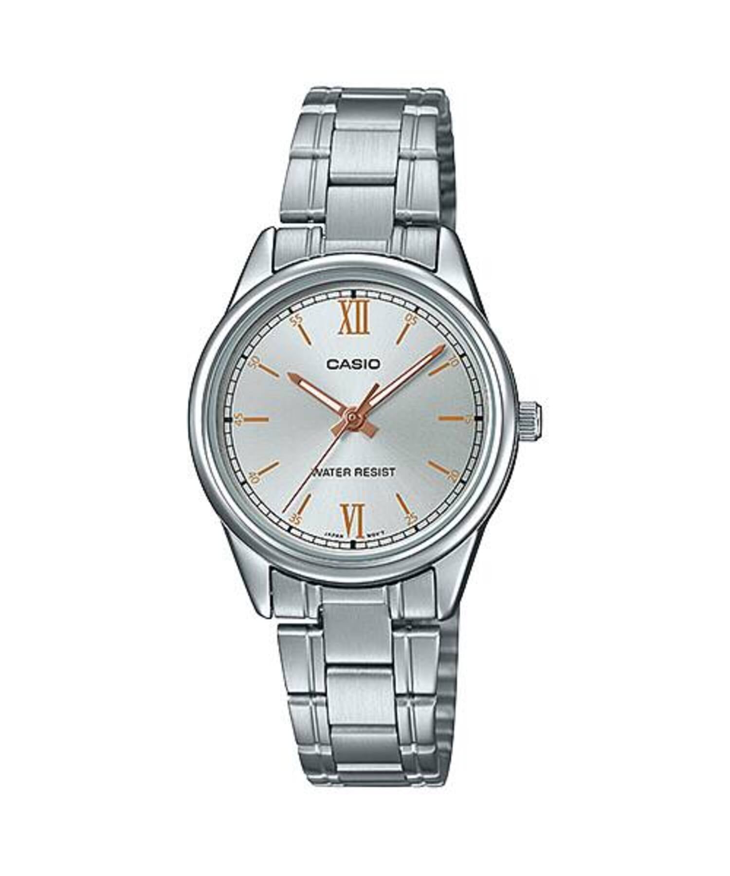 Casio Women Silver Dial Stainless Steel Bracelet Watch - LTP-V005D-7B2UDF