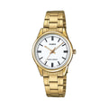 Casio Women Gold Analog Watch with Stainless Steel Bracelet White Dial - LTP-V005G-7AUDF