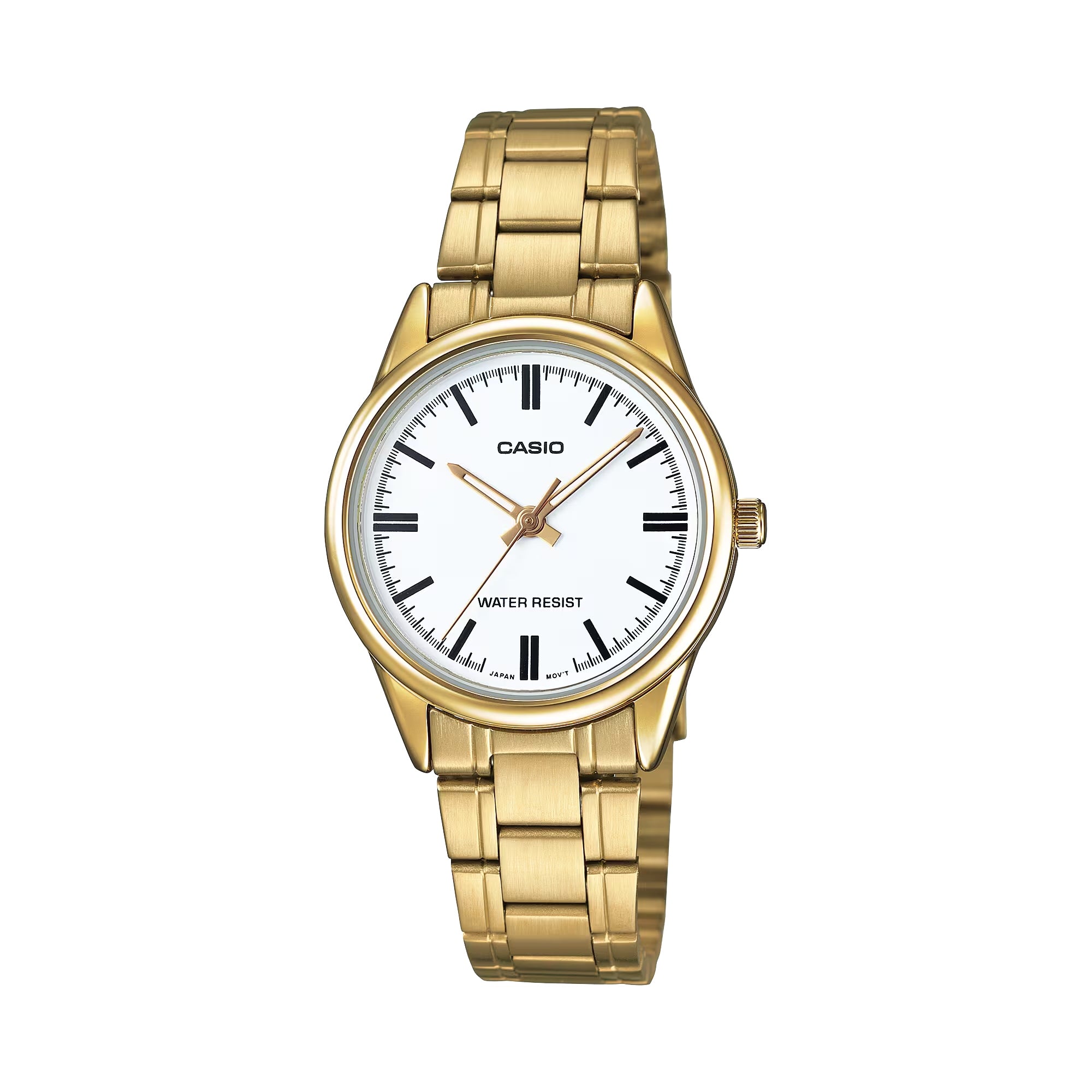 Casio Women Gold Analog Watch with Stainless Steel Bracelet White Dial - LTP-V005G-7AUDF