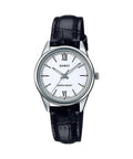 Casio Women Black Leather Strap White Dial Analog Watch - LTP-V005L-7B2UDF