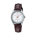Casio Women Brown Leather Watch with White Dial - LTP-V005L-7B3UDF