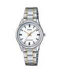 Casio Women White Dial Two-Tone Stainless Steel Bracelet Watch - LTP-V005SG-7AUDF