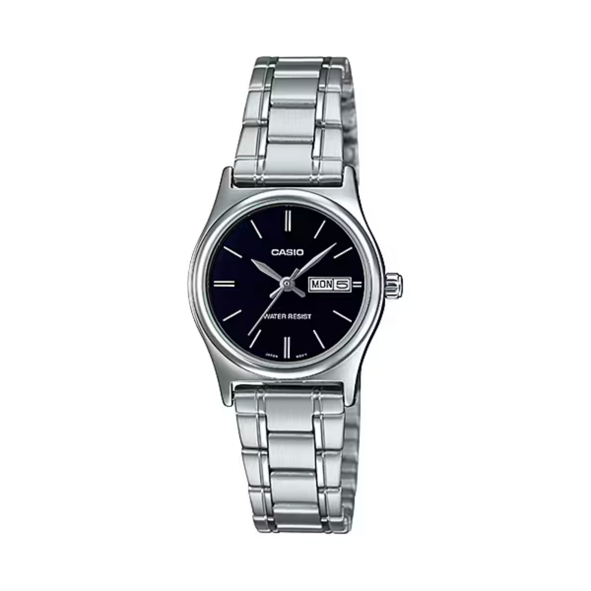 Casio Women Black Dial Analog Watch Stainless Steel Bracelet - LTP-V006D-1B2UDF-NOBX-EW