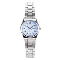 Casio Women Blue Dial Day Date Watch with Silver Bracelet - LTP-V006D-2BUDF