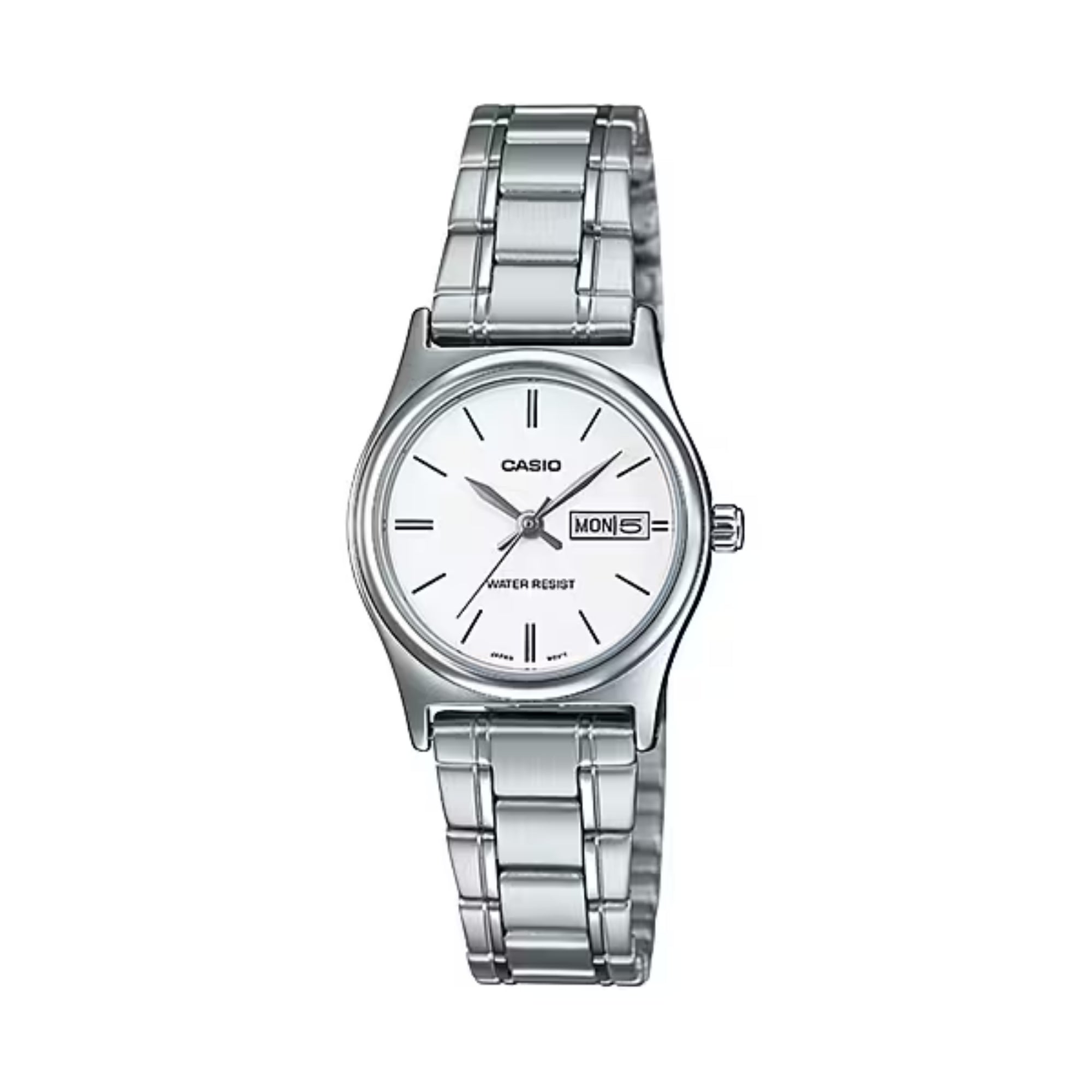 Casio Women Stainless Steel White Dial Analog Watch - LTP-V006D-7B2UDF-NOBX-EW