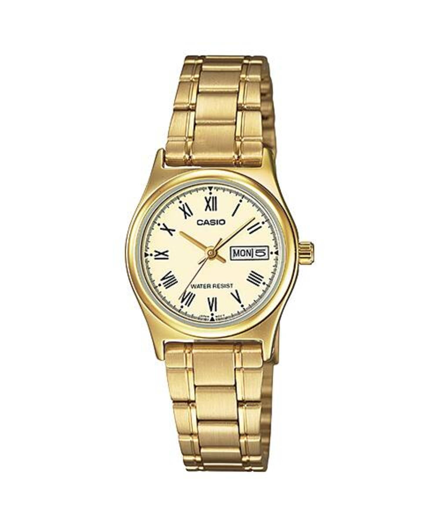 Casio Women Gold Stainless Steel Watch with Champagne Dial - LTP-V006G-9BUDF