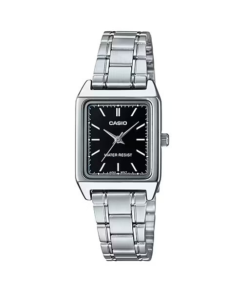 Casio Women Silver Watch with Black Dial - LTP-V007D-1EUDF