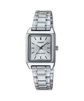 Casio Women Silver Dial Stainless Steel Rectangular Watch - LTP-V007D-7EUDF