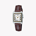 Casio Women Brown Analog Watch with White Dial - LTP-V007L-7B2UDF