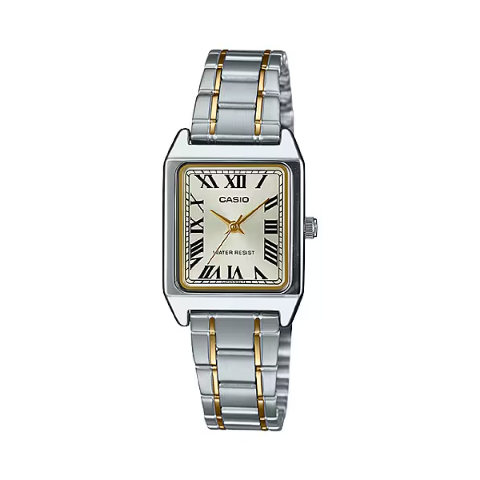 Casio Women Two Tone Rectangular Analog Watch - LTP-V007SG-9BUDF