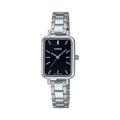 Casio Women Silver Stainless Steel Watch with Black Dial - LTP-V009D-1EUDF
