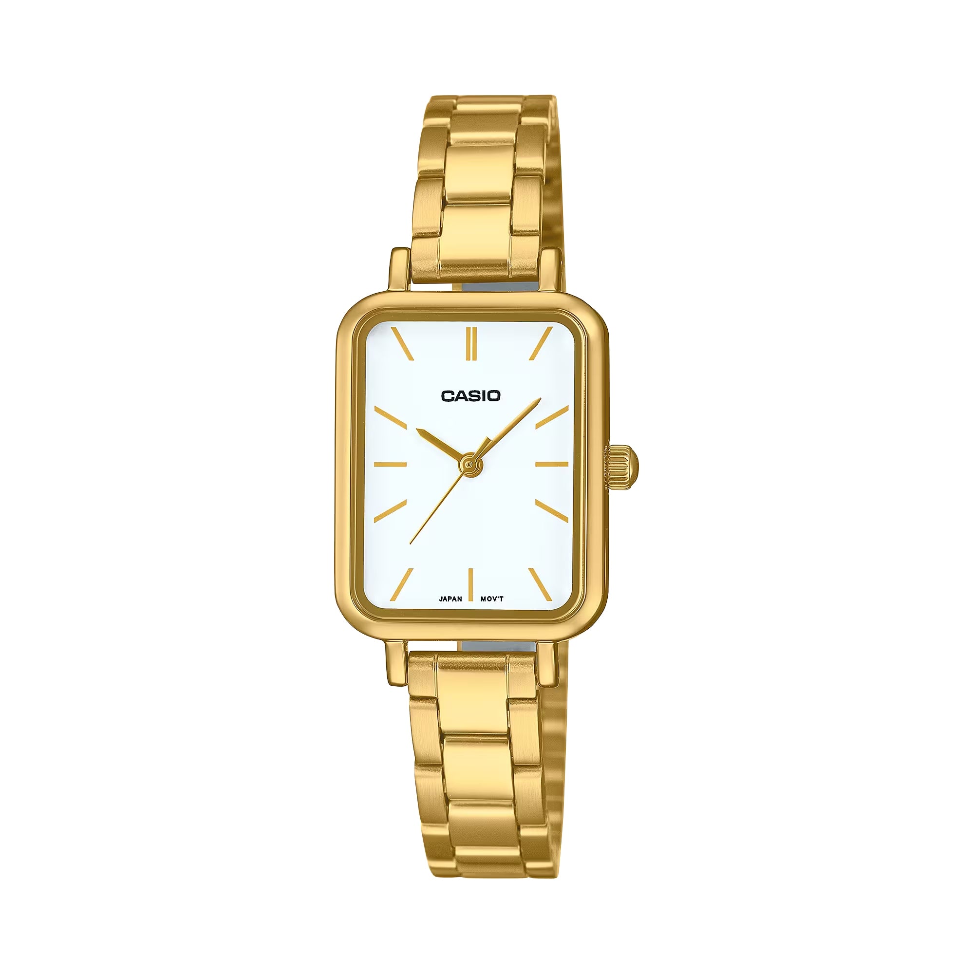 Casio Women Gold Analog Watch White Dial Steel Bracelet - LTP-V009G-7EUDF