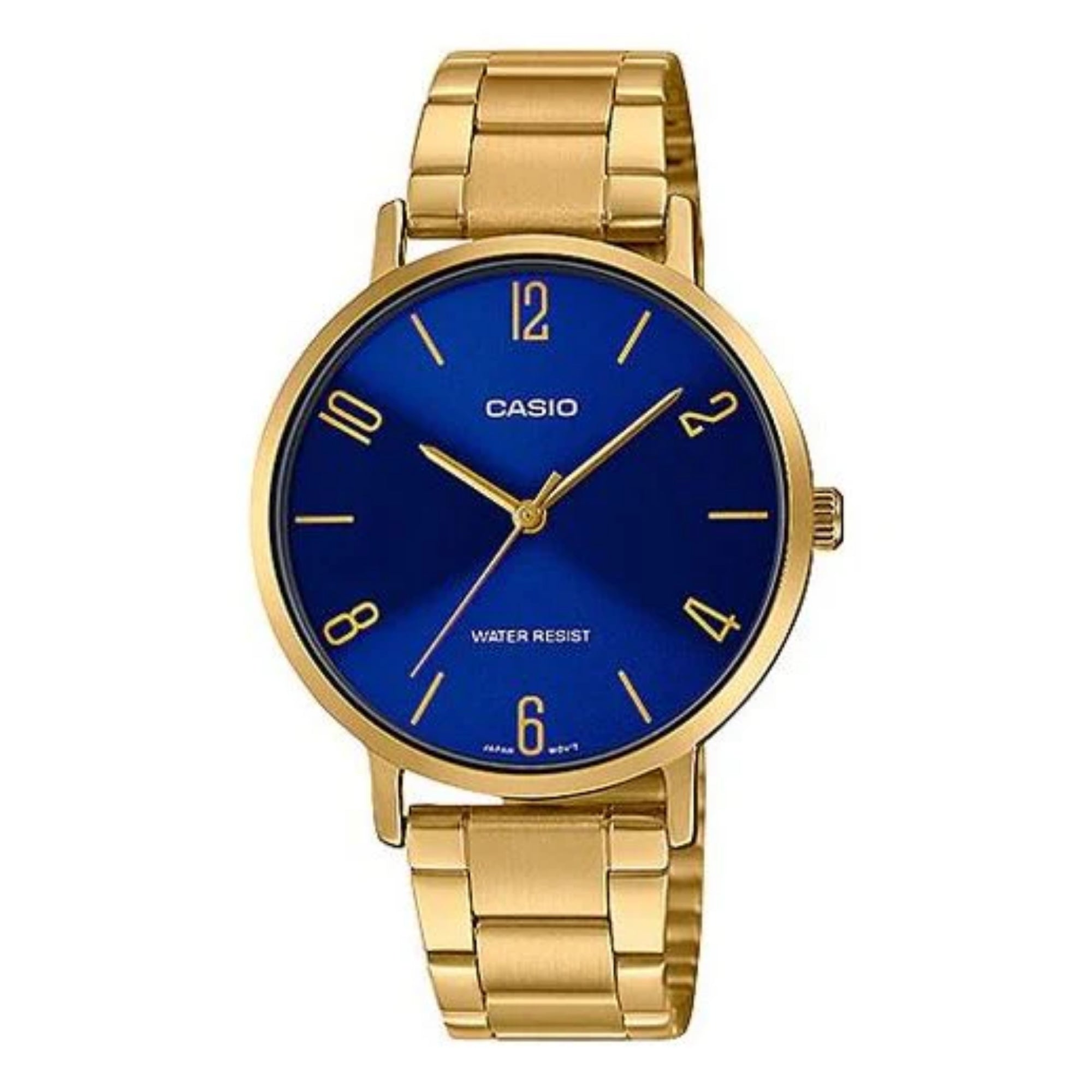 Casio Women Gold Stainless Steel Analog Watch with Blue Dial - LTP-VT01G-2BUDF