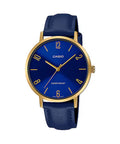Casio Women Gold-Tone Watch with Blue Dial and Blue Leather Band - LTP-VT01GL-2BUDF