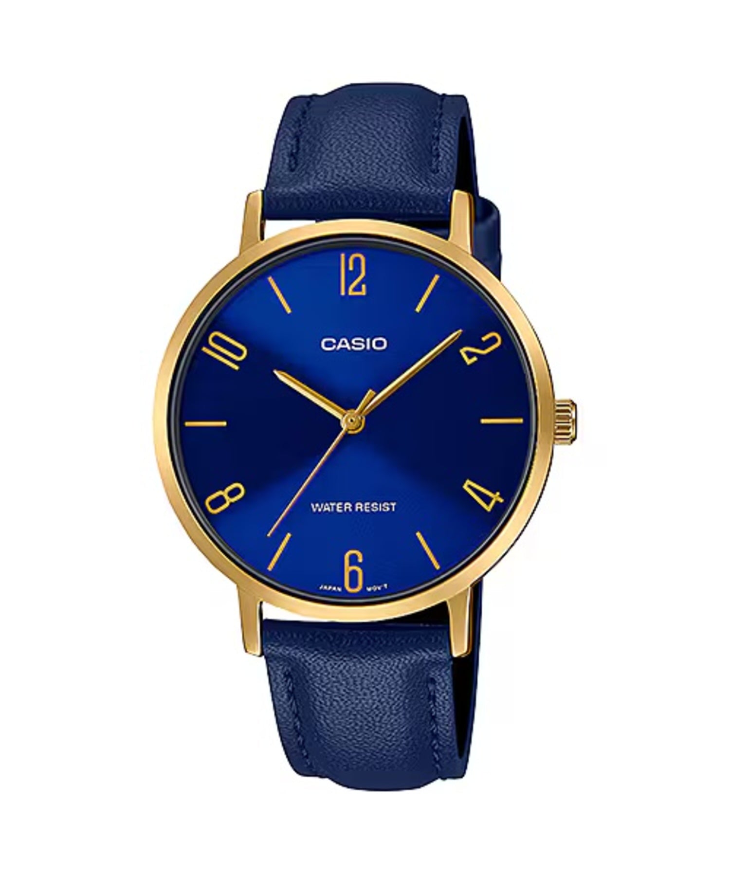 Casio Women Gold-Tone Watch with Blue Dial and Blue Leather Band - LTP-VT01GL-2BUDF
