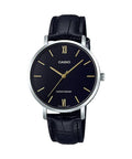 Casio Women Black Leather Strap Black Dial Watch - Casio_LTP_VT01L_1BUDF