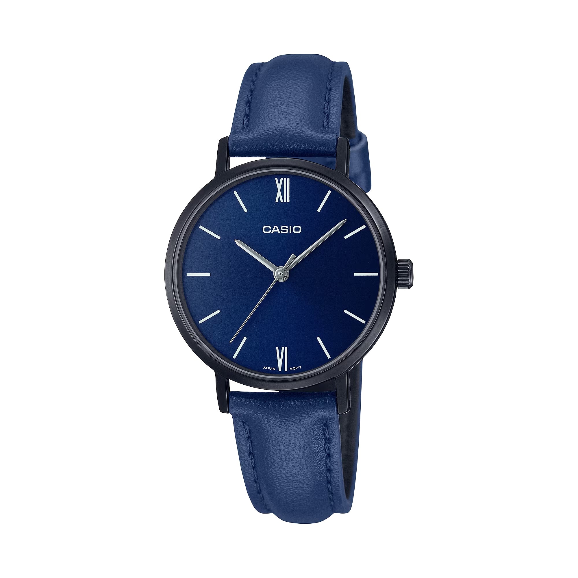 Casio Women Blue Dial Leather Strap Analog Watch - LTP-VT02BL-2AUDF