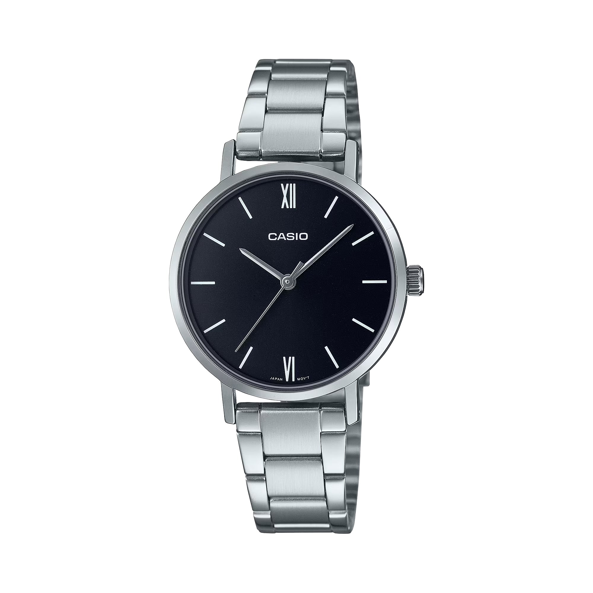 Casio Women Black Dial Stainless Steel Classic Bracelet Watch - LTP-VT02D-1AUDF