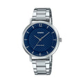 Casio Women Silver Watch with Blue Textured Dial - LTP-VT04D-2ADF