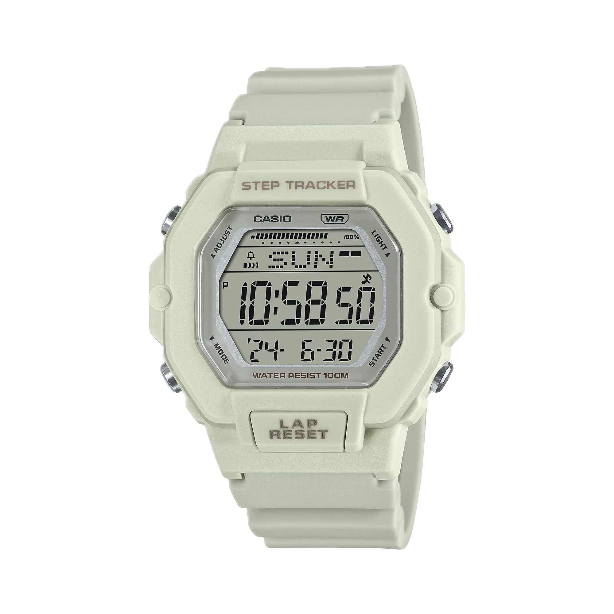 Casio Women Multi-Function Beige Digital Sport Watch with Gray Dial - LWS-2200H-8AVCF