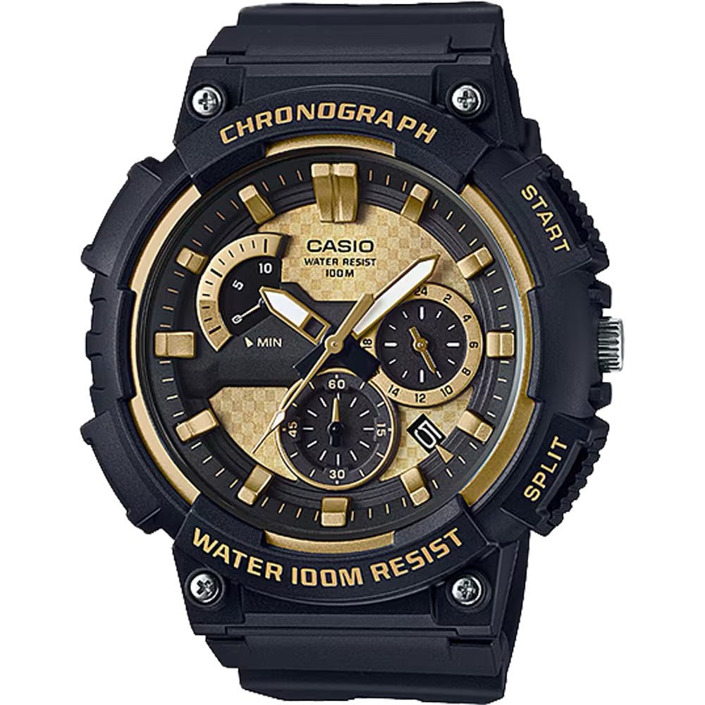 Casio Men Chronograph Sport Watch with Gold Dial - MCW-200H-9AV