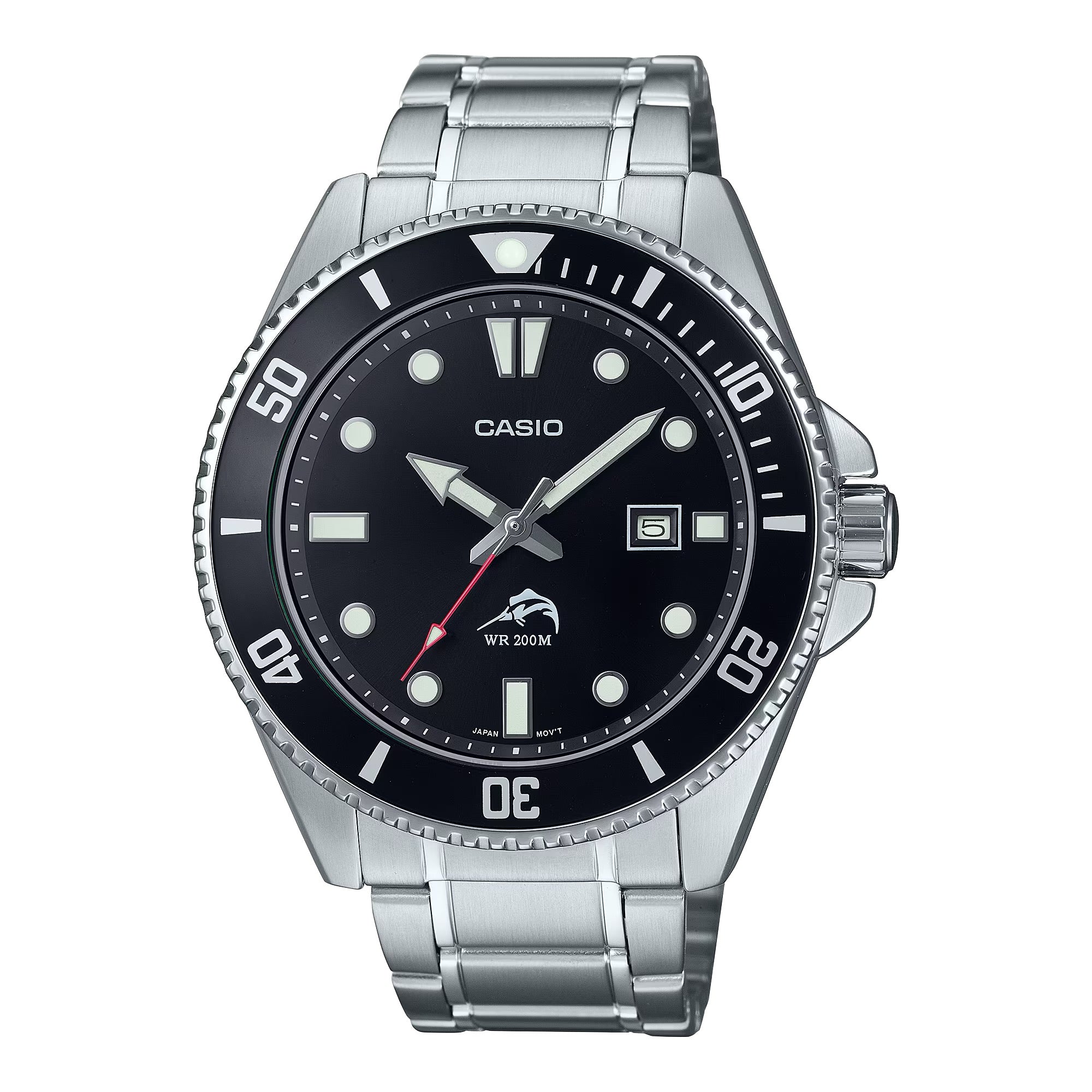 Casio Men Stainless Steel Dive Watch with Black Dial - MDV-106DD-1A1VCF