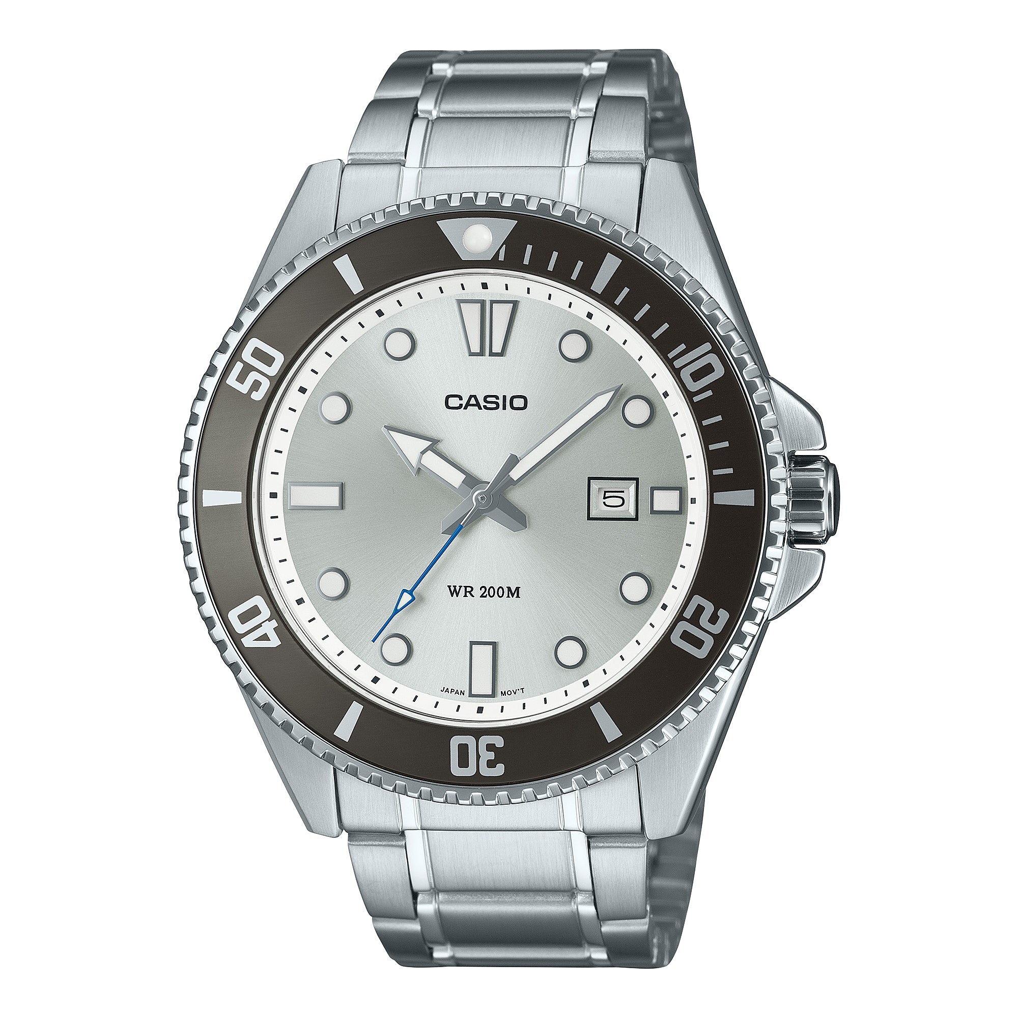 Casio Men Silver Dial Stainless Steel Bracelet Watch - MDV-107D-7AVDF