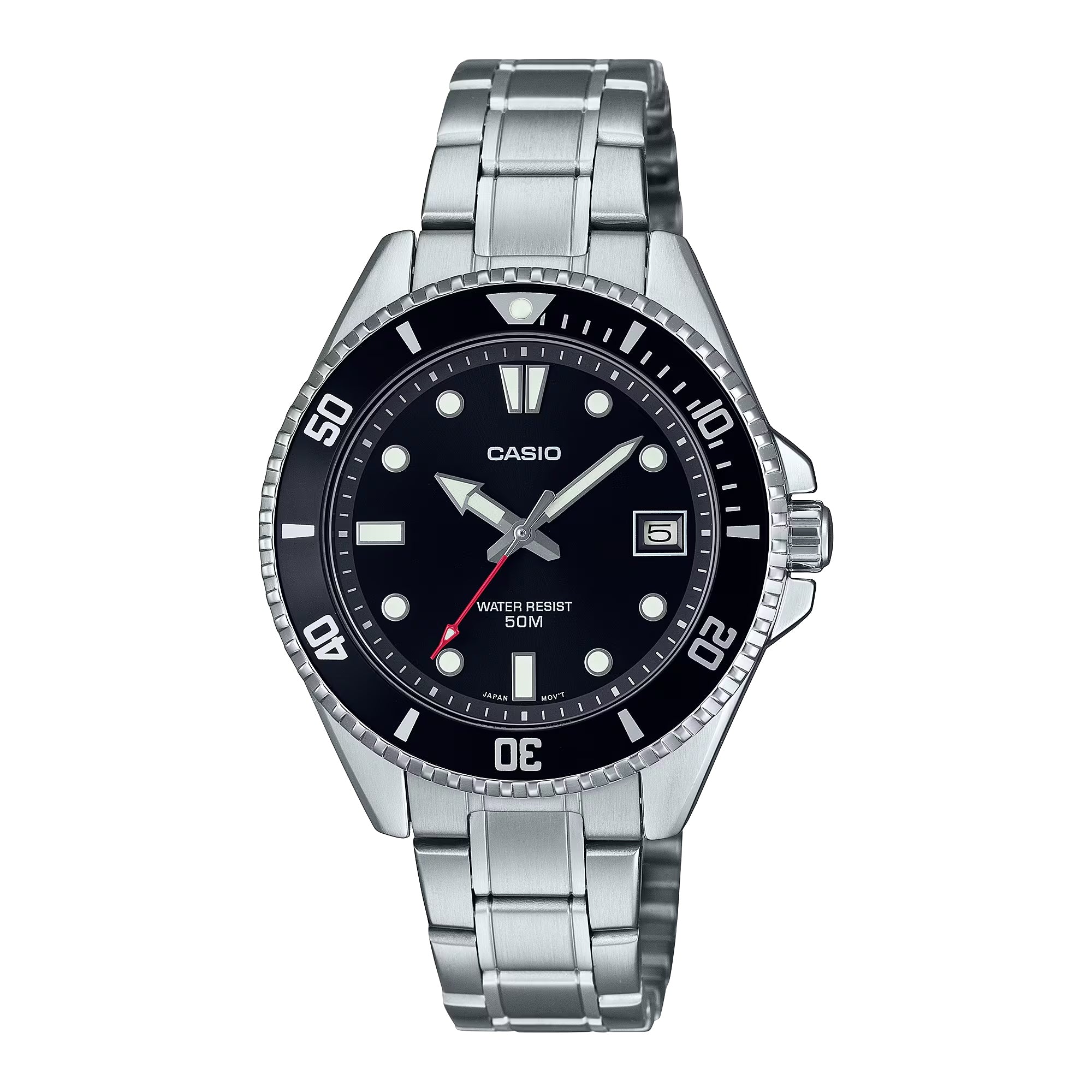 Casio Men Stainless Steel Watch with Black Dial - MDV-10D-1A1VDF