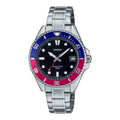 Casio Men Stainless Steel Analog Watch Red-Blue Bezel - MDV-10D-1A3VDF