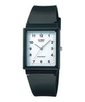 Casio Men Black Rectangular Analog Watch with White Dial - MQ-27-7B