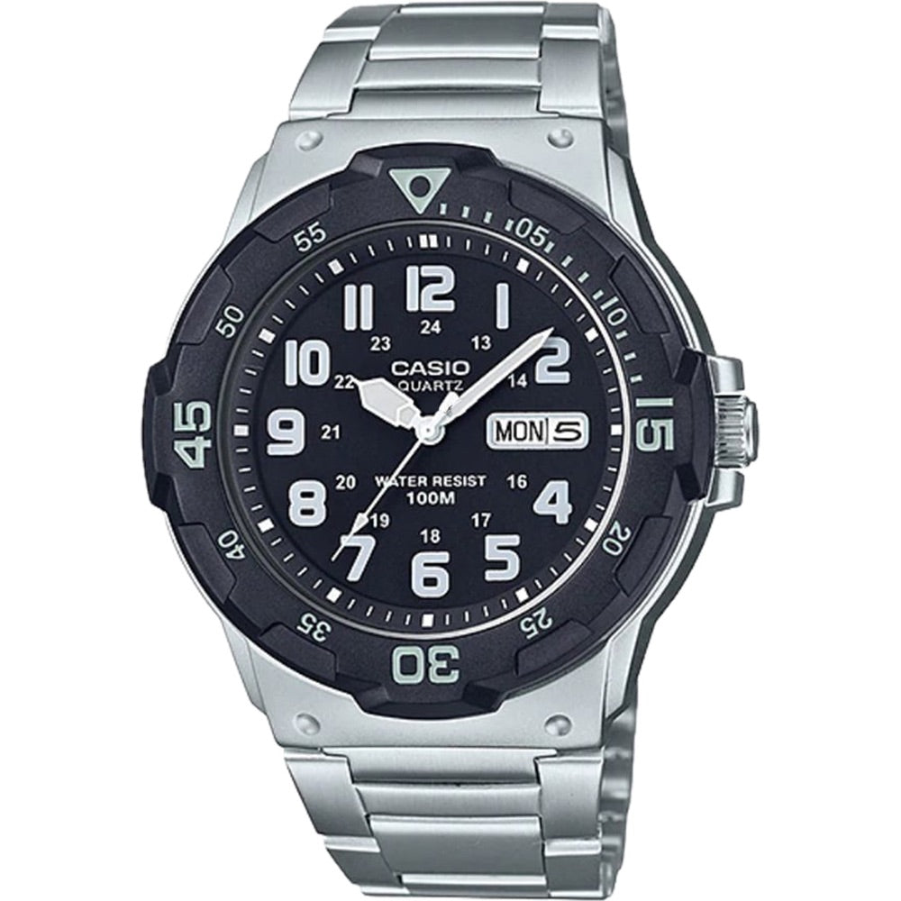 Casio Men Stainless Steel Water-Resistant Analog Watch with Black Dial - MRW-200HD-1B