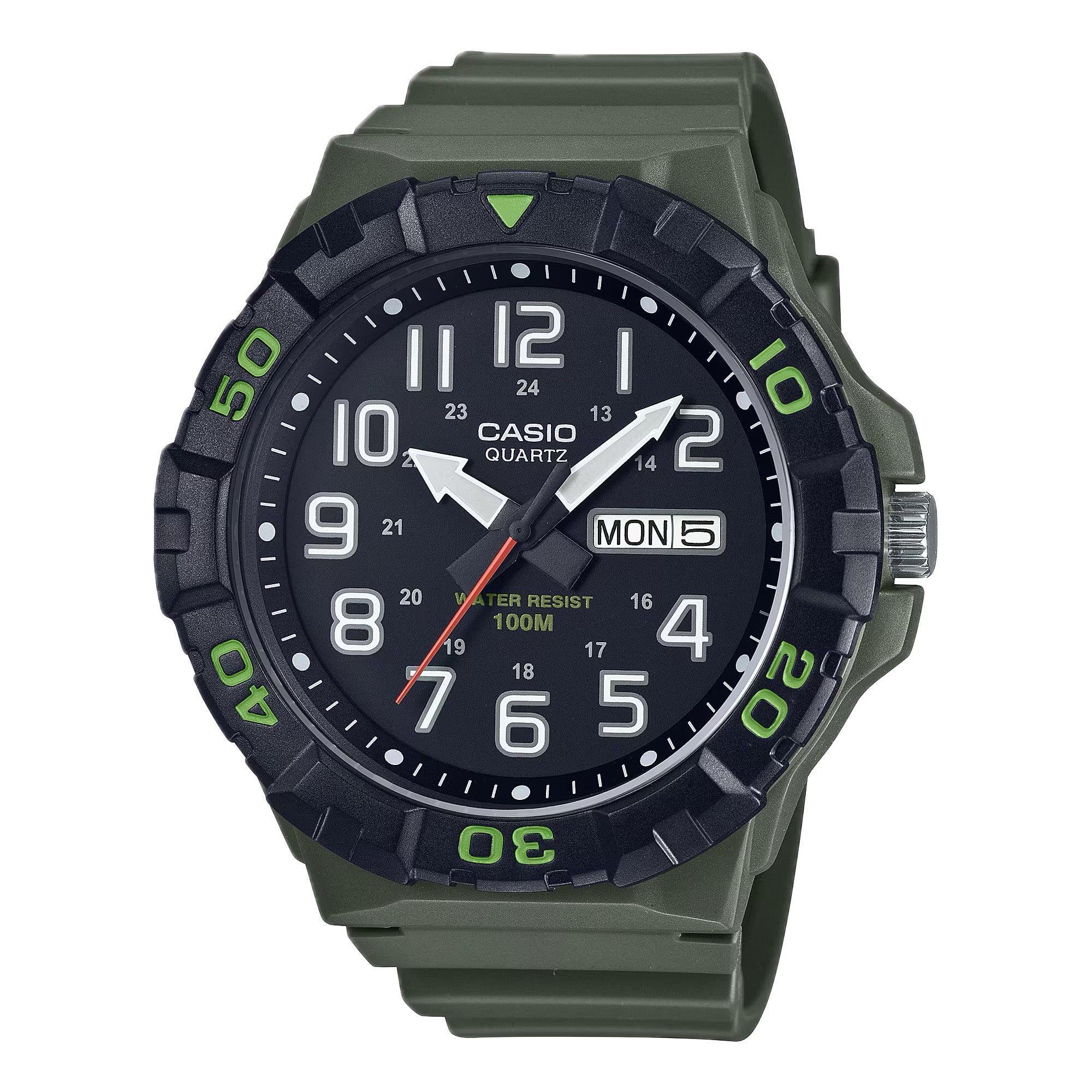 Casio Men Oversized Sport Watch with Green Dial - MRW-210H-3AV