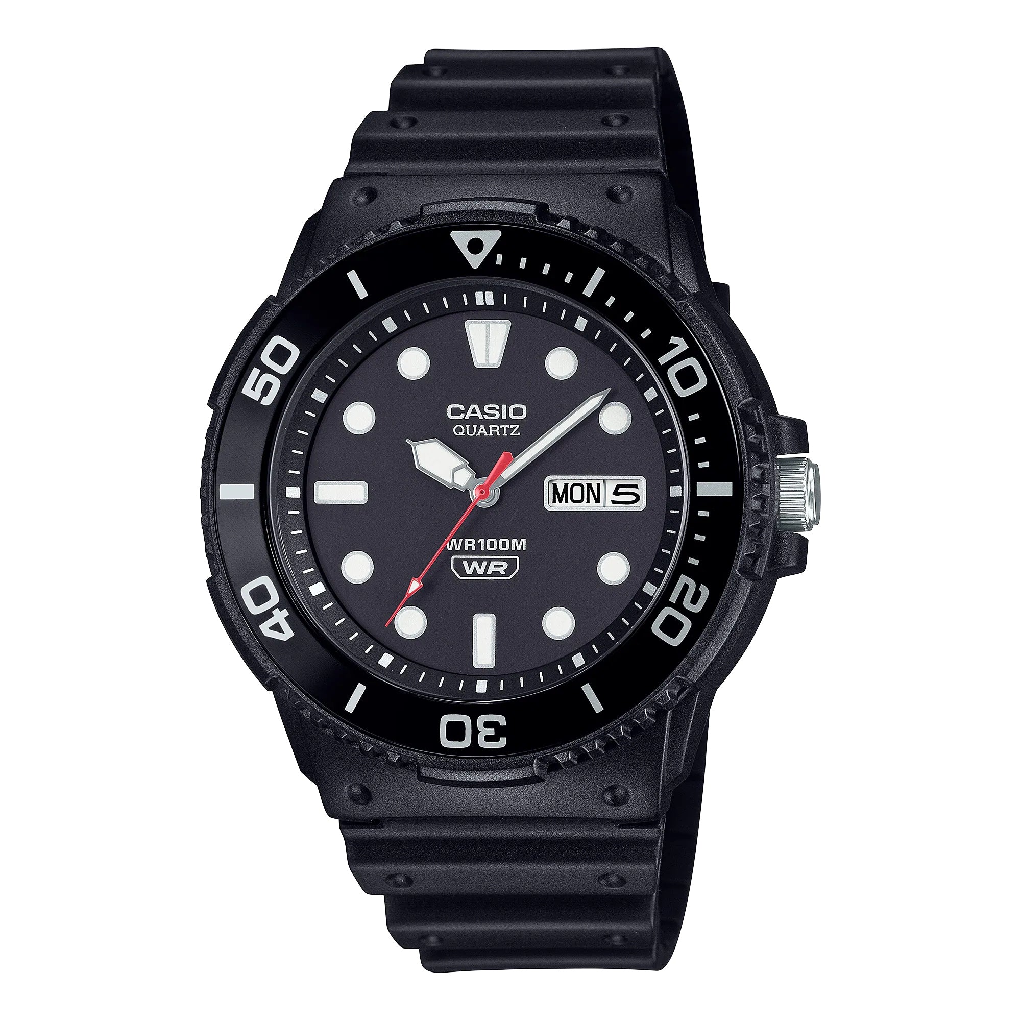 Casio Men Black Analog Watch with Black Dial - MRW-230H-1E1V