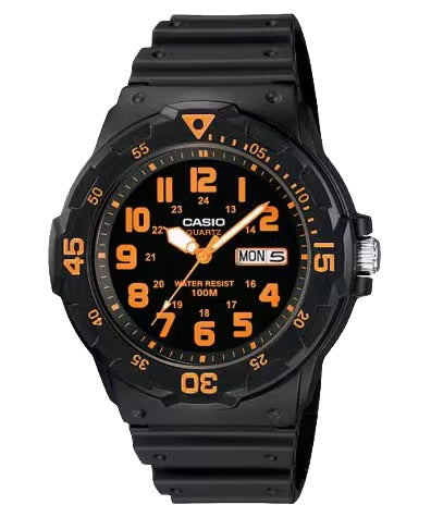 Casio Men Black and Orange Analog Sport Watch - MRW-200H-4BV