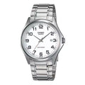 Casio Men Silver Stainless Steel Analog Watch with White Dial - MTP-1183A-7B