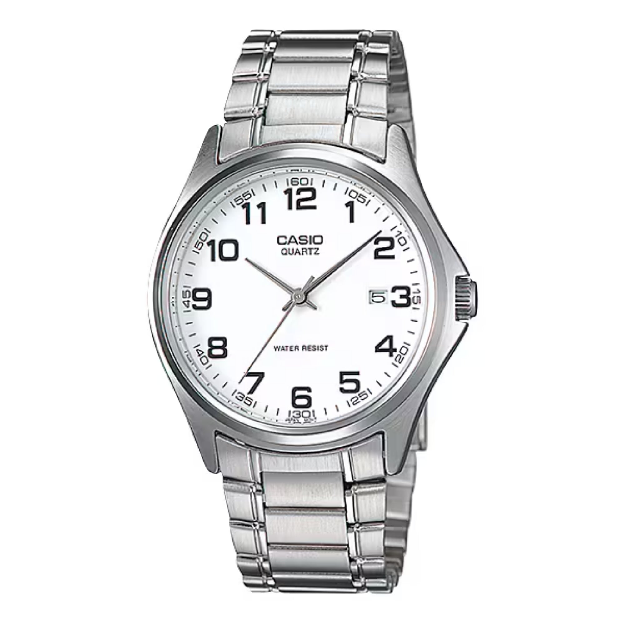 Casio Men Silver Stainless Steel Analog Watch with White Dial - MTP-1183A-7B