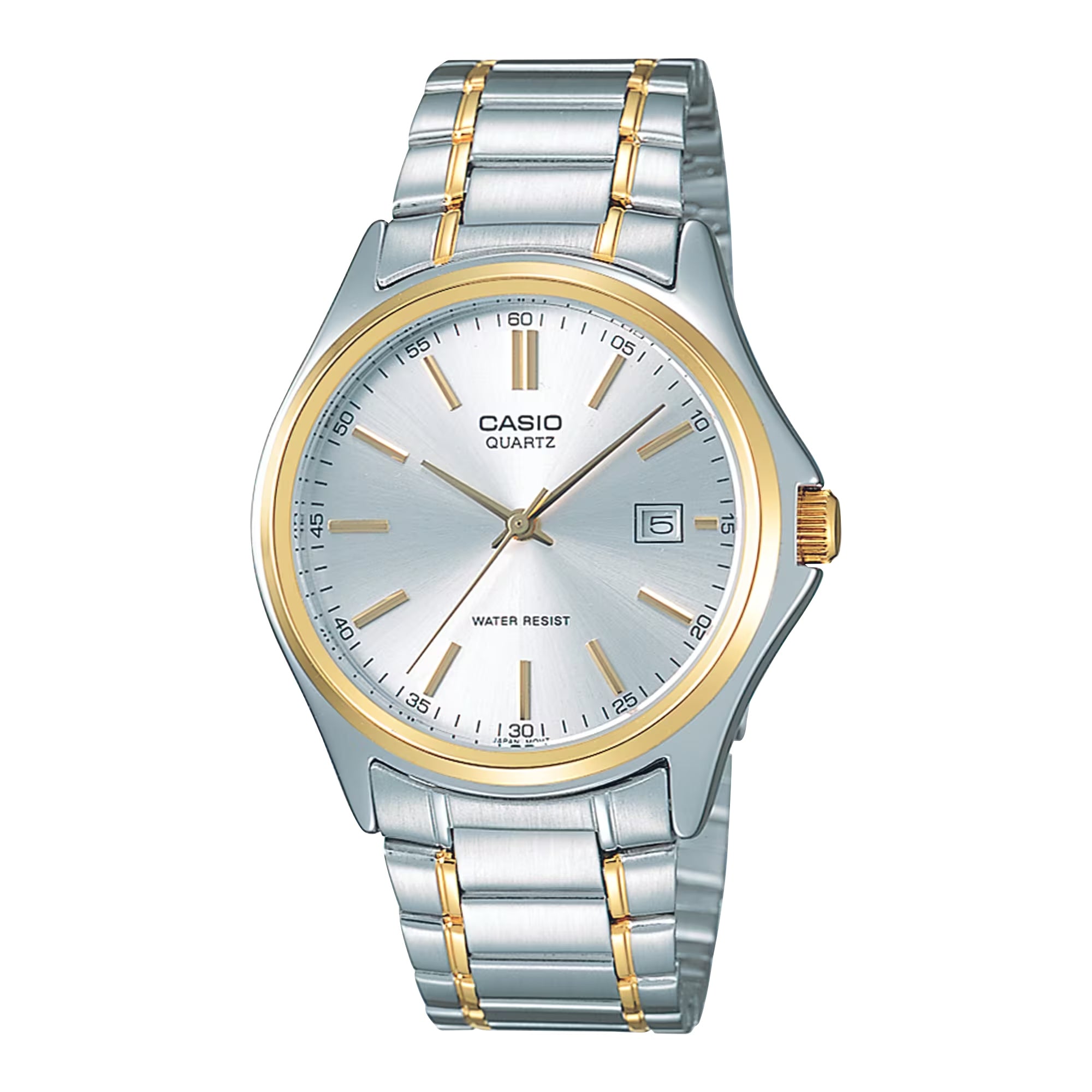 Casio Men Two Tone Analog Watch Silver Dial Steel Bracelet - MTP-1183G-7A