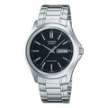 Casio Men Black Dial Analog Watch with Stainless Steel Bracelet - MTP-1239D-1A