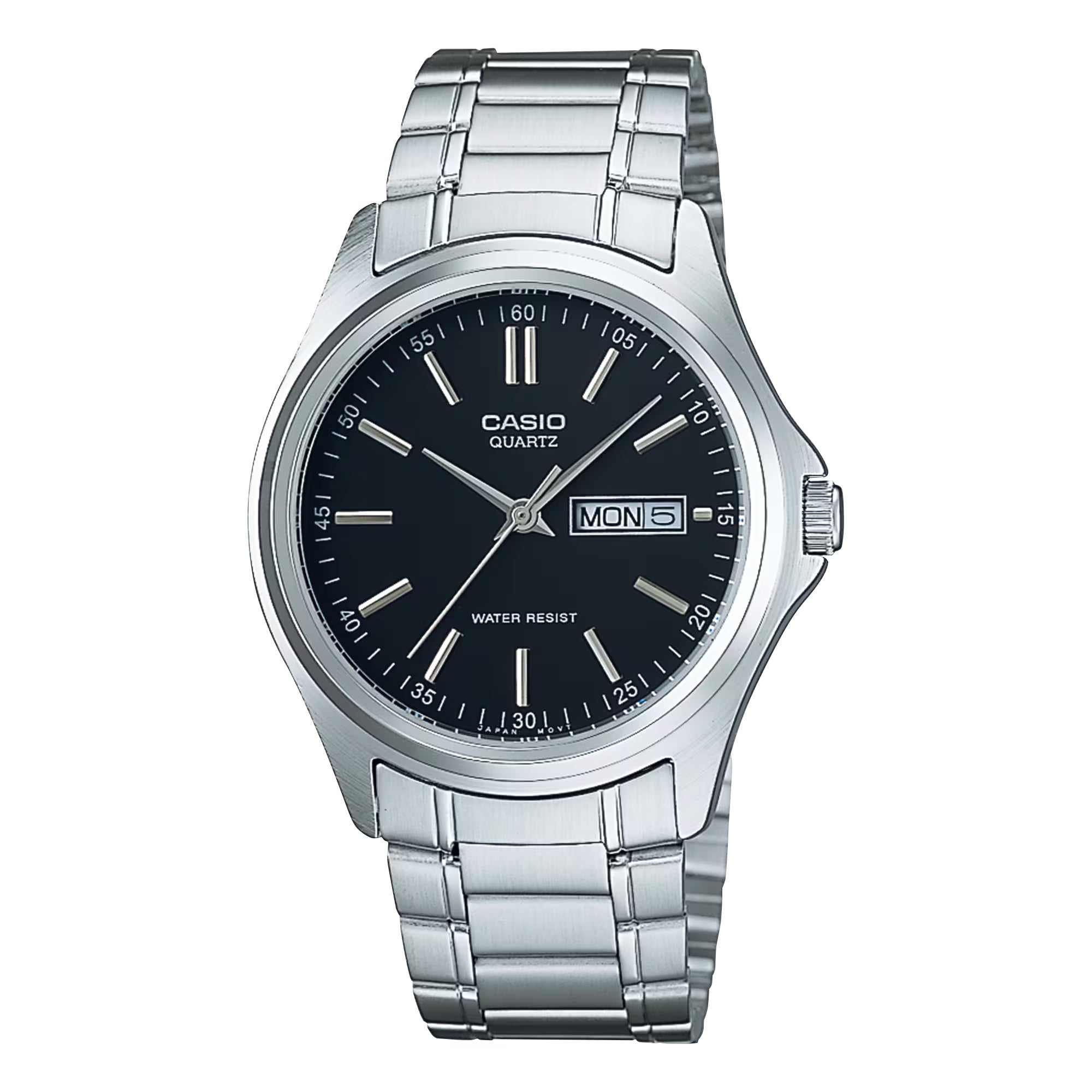 Casio Men Black Dial Analog Watch with Stainless Steel Bracelet - MTP-1239D-1A