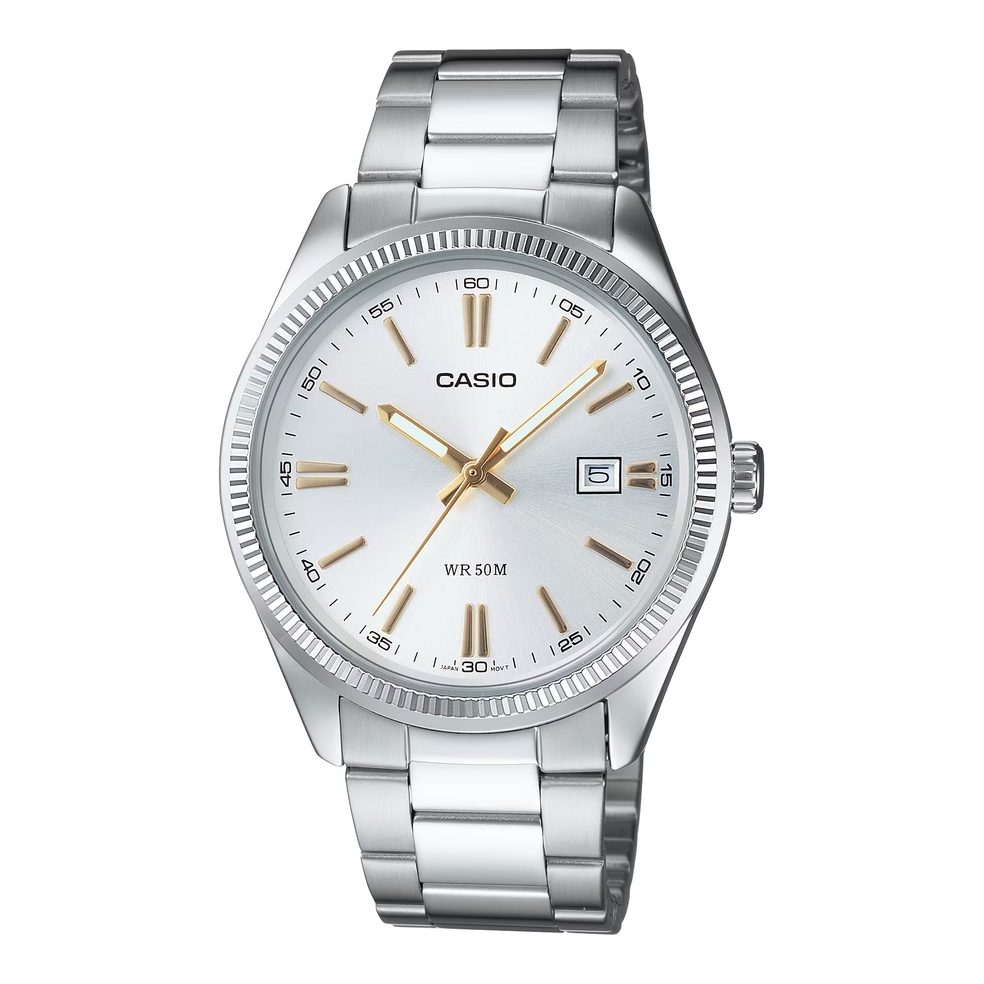 Casio Men Silver Analog Watch with White Dial Steel Bracelet - MTP-1302D-7A2V