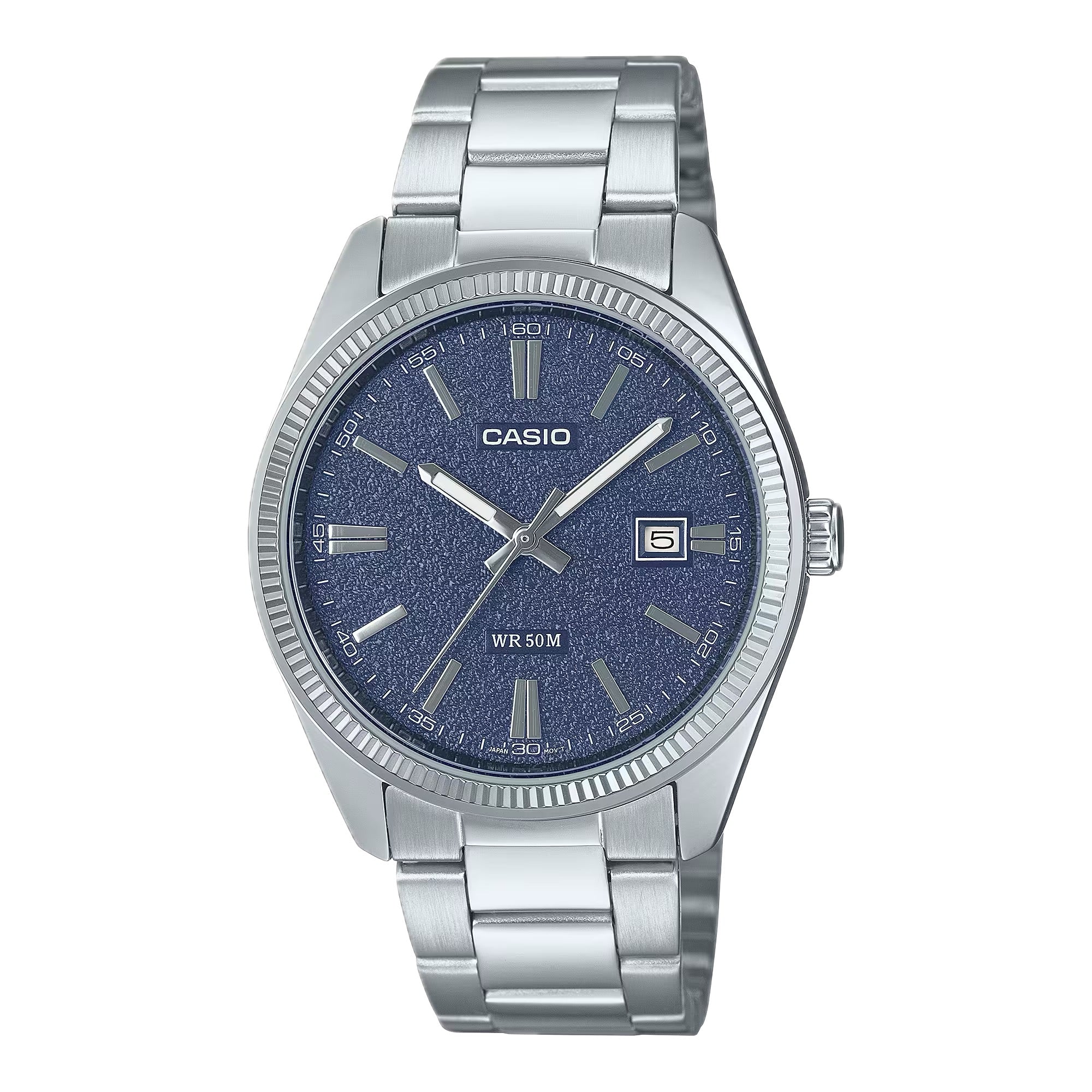 Casio Men Matte Blue Dial Two-Tone Stainless Steel Bracelet Watch - MTP-1302DA-2A1VDF