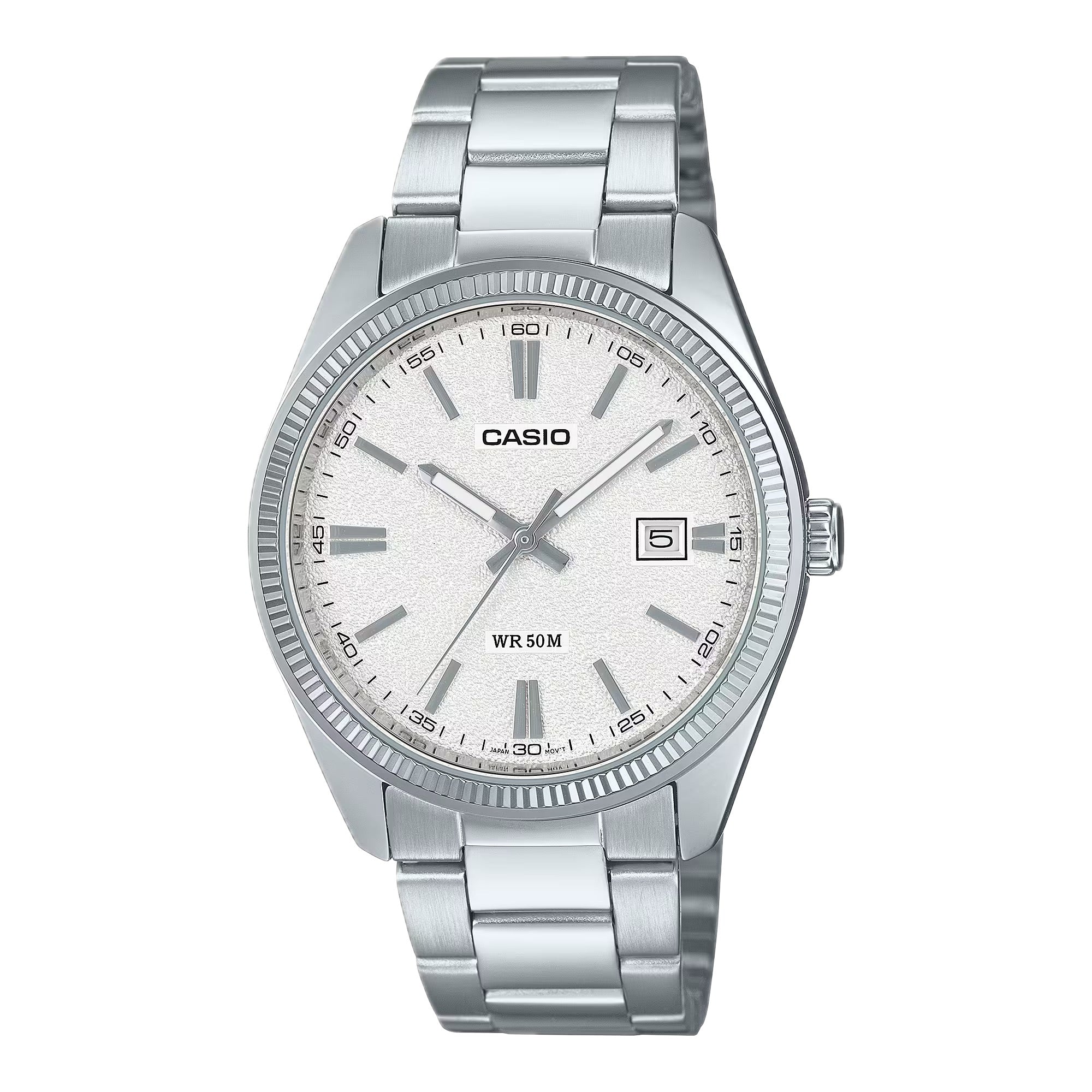 Casio Men Matte Silver Dial Stainless Steel Bracelet Watch - MTP-1302DA-7AVDF